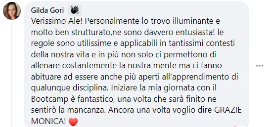 Original screenshot: message from Gilda in Monica’s community group