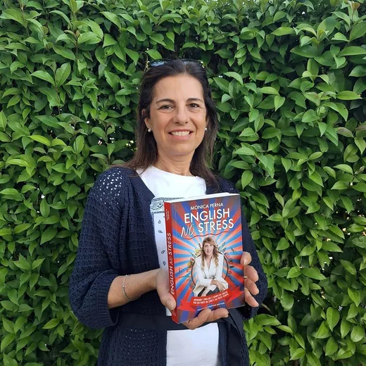 A reader with the book English No Stress