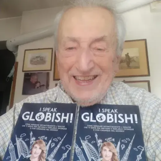 Giorgio with the book I Speak Globish!